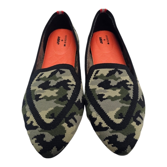 LIMITED EDITION - JUDY + BIRDIES Blackbird Camo Slip On Shoe Flats Womens 6.5 - Picture 5 of 9
